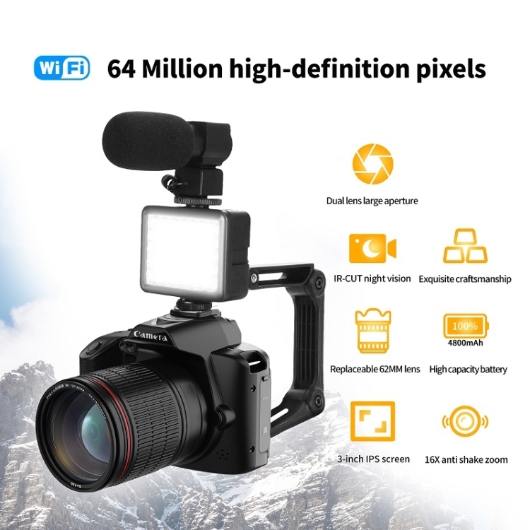 64MP HD Dual-Camera Digital Camera – WiFi Night Vision Compact Photography Camera - View 3