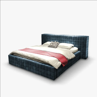 Auxford Modernes Kingsize-Luxusbett für Villen mit Stauraum, Echtleder/Mikrofaser-Polsterung, Massivholzrahmen