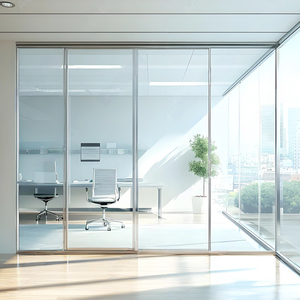 <span class=keywords><strong>Cloison</strong></span> en verre avec cadre en aluminium <span class=keywords><strong>Cloison</strong></span> de bureau <span class=keywords><strong>Cloison</strong></span> murale insonorisée Panneaux de verre trempé Design d'intérieur commercial à taille personnalisée - Product Image 1