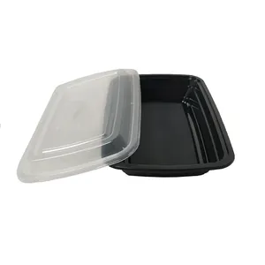 OEM ODM El plastico 28OZ 검정 누출 증거 처분할 수 있는 플라스틱 Microwavable 도시락 도시락