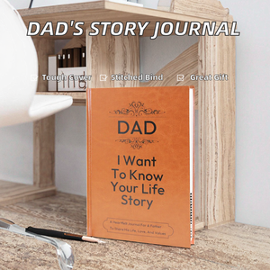 <span class=keywords><strong>Livre</strong></span> <span class=keywords><strong>de</strong></span> souvenirs personnalisé pour papa, format A5, couverture rigide, journal en cuir avec reliure cousue, cadeau guidé pour <span class=keywords><strong>le</strong></span> père, carnet <span class=keywords><strong>de</strong></span> souvenirs <span class=keywords><strong>de</strong></span> la famille - Product Image 2