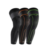 Manchon de compression long pour genou et mollet VBOSI 0267 avec sangle réglable, antidérapant, soutien complet de la jambe, respirant, tricoté, pour l'entraînement