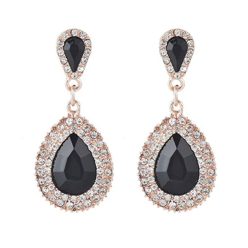 Wholesale Cheap Indian Jewelry Black Diamond Studs Earrings Women