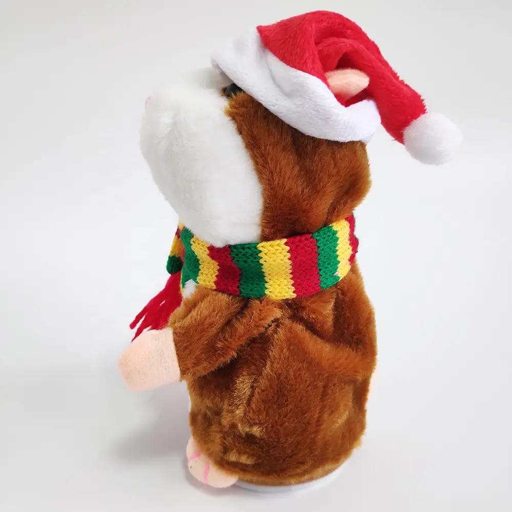 말하는 햄스터 장난감 크리스마스 모자와 스카프