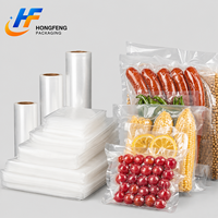 Sac de conservation alimentaire transparent en LDPE thermoscellable de qualité alimentaire à trois côtés scellés, sac de compression sous vide commercial