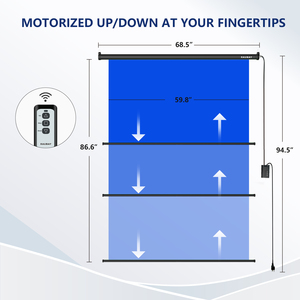 Pantalla de Fondo Motorizada Retráctil de Poliéster Azul RAUBAY - 59.8" X 86.6" Plegable para Montaje en Techo/Pared - Product Image 2