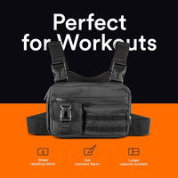 Fitdom Geïnspireerde Tactische Sport Borsttas voor Heren, Modieus Utility Pouch Vest met Ingebouwde Telefoonhouder voor Workouts, Fietsen en Wandelen