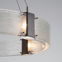 Lustre LED Moderne Nordique en Verre et Laiton à Anneaux Parallèles, Suspension Personnalisée pour Plafond, Décoration de Bar, Idéal pour Hôtels et Salons