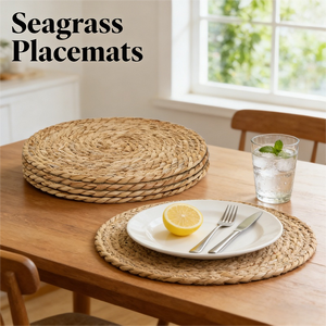 Sets de table ronds bohèmes tressés en rotin naturel, style ferme, pour assiettes, décoration maison et cuisine - Product Image 1
