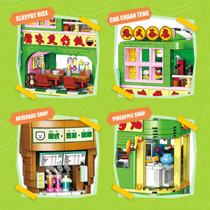 JIESTAR JJ9071 1330PCS Série Vue de Rue <span class=keywords><strong>Petit</strong></span> Restaurant Ours Modèle de Blocs de Construction Jouet Éducatif Technique Cadeau de Fête - Product Image 4