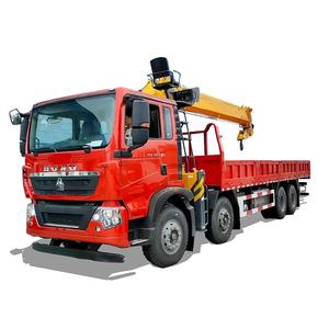 Howo 8X4 Dump Vrachtwagen Gemonteerde Kraan 14 Ton Telescopische Boom Kraan Vrachtwagen Te Koop - Product Image 1