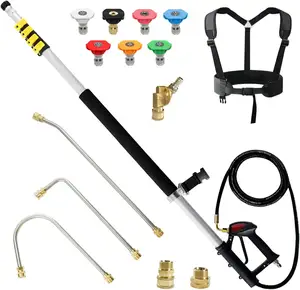 Pressure Washer Telescoping Sprayer Kit 20 ft High-reach Telescopic Handle Gutter Cleaning Pole