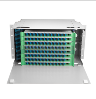 Rak Distribusi Serat Optik Profesional 12 24 48 96 144 Core Port, Kotak Terminasi Baja Canai Dingin 19 Inci, ODF Rak Mount