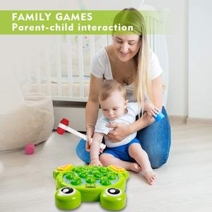 Juguete Educativo Interactivo de Moda: Juego de Escritorio de Ranas Hambrientas, Juego de Golpear a la Rana con Martillo para Niños con Música y Luz - Product Image 5
