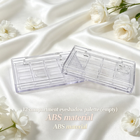 12-Fächer Transparente ABS-Lidschattenpalette, Herzförmiges Gitterdesign, Individuelle Leere Paletten Verfügbar