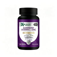 Capsules de Vitamine C, Zinc, Gingembre et Vitamine D à base de Sureau, 120 unités, 5-en-1, Complément Alimentaire, OEM ODM Marque Privée
