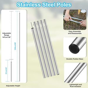Abri de pluie pour hamac, bâche de camping 12x10FT avec poteaux, bâche de tente de survie imperméable et ultralégère - Product Image 5