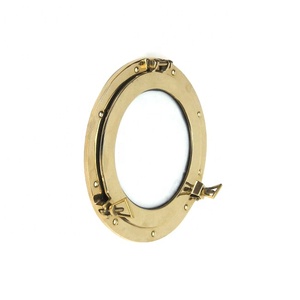 New Marine Nautical Brass Ship Golden Porthole with Mirror Round Shape Polished for Daily Artificial Porthole - Product Image 1