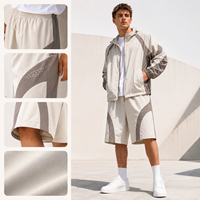 Ensemble short et veste à capuche personnalisé pour homme, léger, décontracté, pour l'extérieur, survêtement OEM ODM, vêtements de sport d'été, vente en gros d'usine