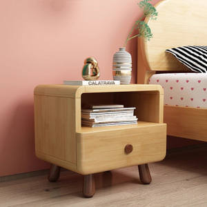 <strong>Mini</strong> Solid Wood Night Table Equipped with <strong>Drawers</strong> - Product Image 3