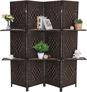 Room dividers room screen Factory direct selling and popular design woven fiber cheap folding screen room divider