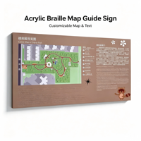 Señalización de Mapa en Braille Acrílica, Placa de Navegación Táctil Personalizable para Áreas Públicas
