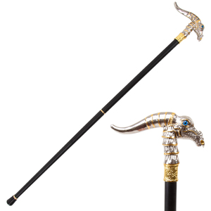 Canne de style fantaisie occidental, mystérieuse, mignonne et luxueuse, pour cosplay, Halloween, avec tête de dragon et corne de licorne - Product Image 1