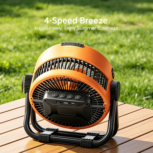Ventilateur de <span class=keywords><strong>camping</strong></span> électrique longue durée 10000 mAh avec lumière LED, design pliable, alimenté par <span class=keywords><strong>batterie</strong></span>, turbo, contrôlé par application, pour voiture et hôtel - Product Image 6