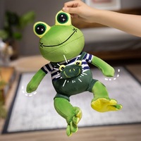 Peluche grenouille verte en gros OEM ODM, jouet en peluche grenouille habillée pour la décoration intérieure, cadeaux pour enfants et confort émotionnel