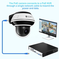 Cámara de Seguridad CCTV PTZ 4COVR con Sensor Sony de 8MP, Detección Facial por IA, Zoom Óptico 5X, Audio Bidireccional, Mini Cámara IP PoE PTZ 4K con Vista desde la Aplicación