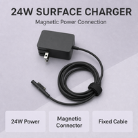 Chargeur magnétique 24W avec prise US pour Surface Pro, adaptateur secteur à câble fixe, noir, charge rapide
