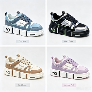 Zapatillas Deportivas con Bloques de Color, Plataforma Gruesa, Transpirables, con Paneles de Malla, Antideslizantes, para Uso Diario, Otoño/Primavera - Product Image 2
