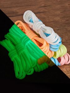 2026 nouveau KJ lacets lumineux 4mm rond lueur dans la nuit noire couleur Fluorescent lacet sport toile lacets lacets chaussures - Product Image 2