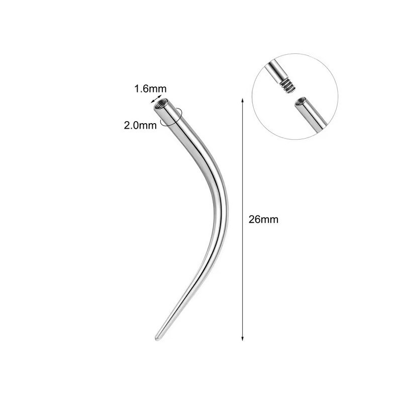 Silver 14G/M1.6mm internal teeth