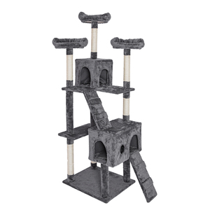 Multi-Level Wood <strong>Cat</strong> Tower Large <strong>Cat</strong> Condo Climbing Frame with <strong>Scratching</strong> <strong>Posts</strong> Indoor Activity Center for <strong>Cats</strong> - Product Image 1