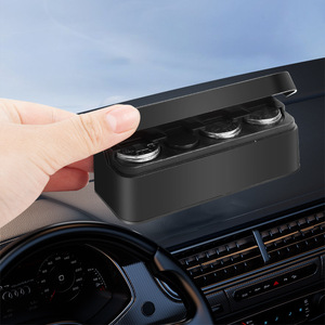 Car Coin <b>Holder</b> 11.5x4x3.8cm Plastic Storage Box For Car And Home Use With 4-7 Compartments Black Color - Product Image 3
