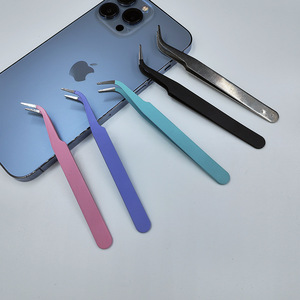 Wholesale stainless steel colored DIY curved <b>clips</b> for journaling, macaron making tools, Guka tweezers - Product Image 3