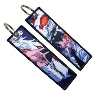 Fashion Fabric Keychain <b>Key</b> Fob Wholesale Remove Before Woven Logo <b>Custom</b> Anime Flight Sublimation Jet Tag - Product Image 4
