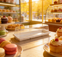 Boîtes à gâteaux transparentes en PET pour emballage de desserts, boîtes à sushi pour mariage indien, contenants à gâteaux en plastique transparent
