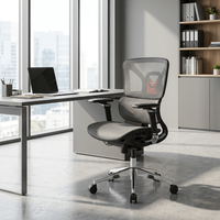 Chaise de bureau de conférence ultra-ergonomique inclinable en maille pour ordinateur, pivotante, en aluminium, pour travail et tâches de direction