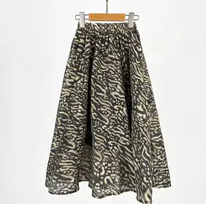 2023 New Children Girl Stylish Leopard Print Maxi Skirt 5-9 Years