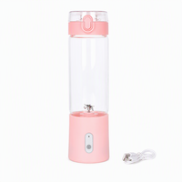 Blender portable 500 ml rechargeable par USB, tasse rose pour les voyages, la salle de sport, le bureau, les smoothies quotidiens
