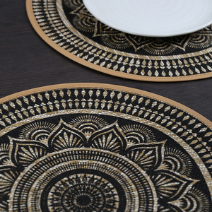 แผ่นรองจานลายดอกบัวสีดำและสีขาว ดีไซน์ใหม่ปี 2026 ทนความร้อน ทำจากผ้ากระสอบป่าน สำหรับโต๊ะอาหารในครัว - Product Image 4