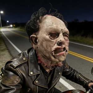 Masque effrayant en latex sanglant avec cheveux bouclés pour Halloween, cosplay, fête d'<span class=keywords><strong>horreur</strong></span>, accessoire de déguisement pour adulte - Product Image 3