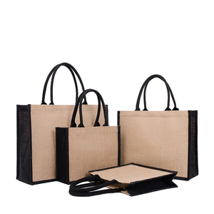 2026 New Model Cheap Price Jute Shopping <b>Bag</b> <b>Medium</b> <b>Size</b> Top Handle Grocery Tote <b>Bag</b> With Black Trim Made In Bangladesh - Product Image 1