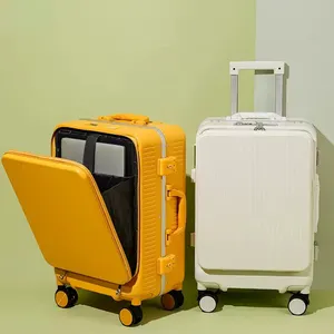 אלומיניום מתכת מזוודה נסיעות עגלת תיק מטען לשאת על מזוודות
