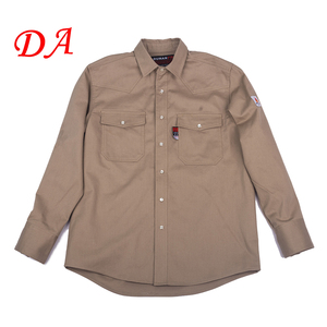 NFPA2112 لقمصان الرجال <span class=keywords><strong>FR</strong></span> Khaki المعتمدة ضد الحريق DA مستوى الحماية من الغاز د للنفط & - Product Image 5