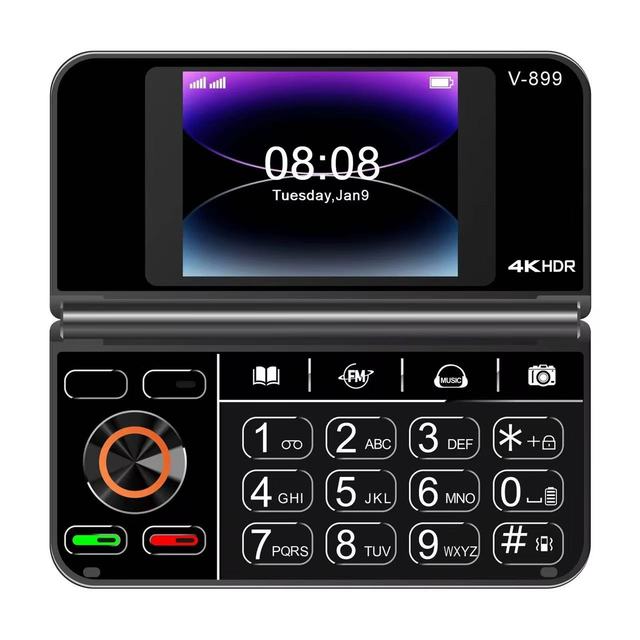 2025 Latest Model V-899 Dual Sim Mini Smart Pocket Phone GSM Cellular 32MB+64MB Memory 2.4-inch 2.8-inch QCIF French Spanish