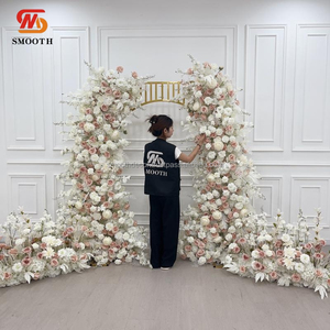 Chemin de table élégant en soie artificielle beige, motif asymétrique brisé, pour décoration de scène d'événements et de mariages - Product Image 6