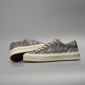 Baskets plateforme unisexe grises tie-dye en daim et cuir nubuck, basses, à lacets, en maille, antidérapantes, décontractées, pour homme, style running - Product Image 3